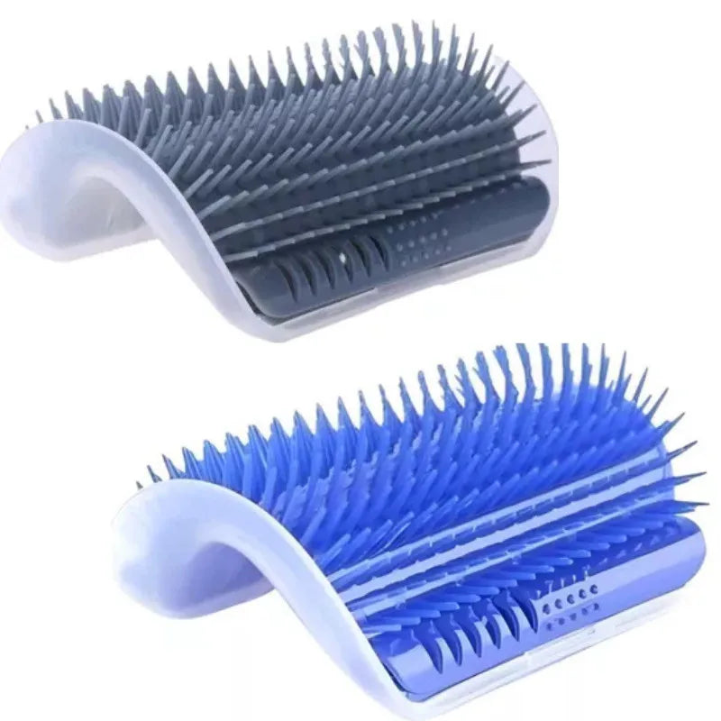 Escova Massageadora Tira Pelos Gato Coçador  Quina de Parede Pet Com Catnip Brinquedo