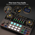 Mixer controladora Maono AME2 para DJ, placa de som, equipamento portátil para gravação e streaming em estúdio.