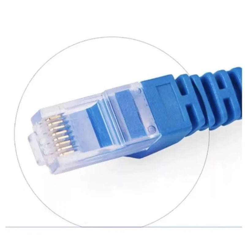 Cabo de rede Ethernet blindado RJ45 Cat5 azul de 2 m, 3 m, 5 m, 10 m e 15 m para internet, LAN, computador e modem.