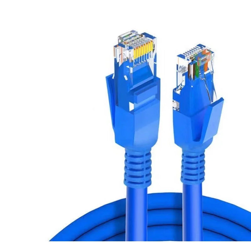 Cabo de rede Ethernet blindado RJ45 Cat5 azul de 2 m, 3 m, 5 m, 10 m e 15 m para internet, LAN, computador e modem.
