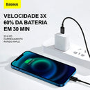 Cabo USB C Baseus Superior Series para Lightning 20 W PD para iPhone 14, 13, 12 Pro Max, cabo de carregamento rápido