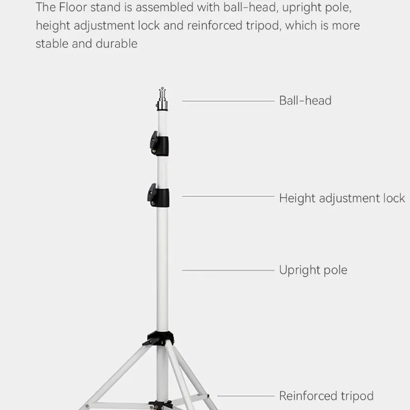 Suporte de tripé portátil para projetor Wanbo - Altura ajustável até 1,7m - Rotação 360 ° - Leve e dobrável - Cor branca