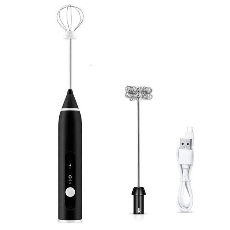 Mini Batedor Elétrico para Bebidas, Misturador para Café, Ovos, Leite e Bebidas em Geral, Portátil e Espumante