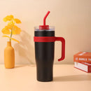 Copo térmico de aço inoxidável 1200 ml 1,2 litros com alça e canudo copo de aço inoxidável de alta qualidade e grande ca