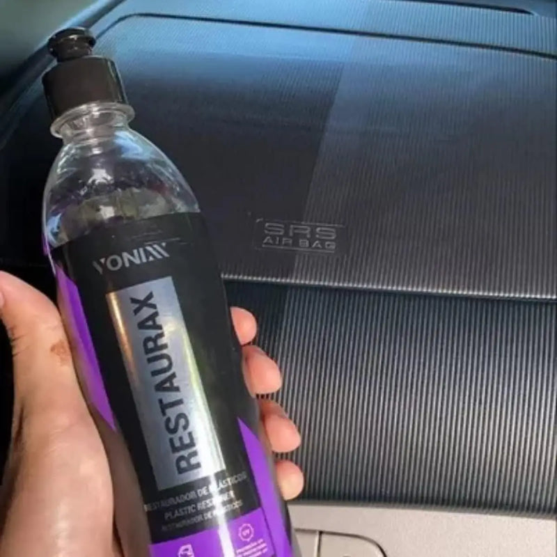 Kit Produtos para Limpeza e Hidratação de Painel Plástico Borracha Sintra Fast Restaurax Pincel Aplicador Pano Luva Vonixx