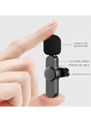Microfone Tipo IOS Lapela Sem Fio Para Celular 2 em 1 Wireless