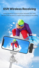 Microfone de lapela sem fio Ulanzi J12, conjunto de microfone de lapela para gravação de vídeo curto, mini microfone para iPhone 16, 15, 14, Android, transmissão ao vivo