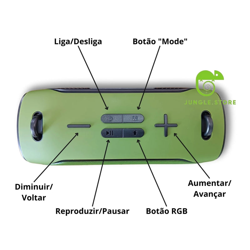 Caixa de Som Bluetooth com Alto-Falante Duplo e Subwoofer TWS Sem Fio D-G228