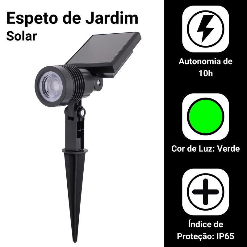 Kit de energia solar verde de 10 W com 2 luzes de jardim LED