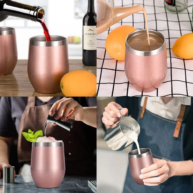 Copo Thallyta Pro Térmico Cuia de Inox 350ml Com Tampa Acrílica Sistema Abre e Fecha