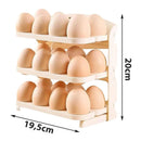 Suporte para porta de ovos de 3 andares com rodinhas para 24 ovos, dispensador de armazenamento e organizador de geladeira