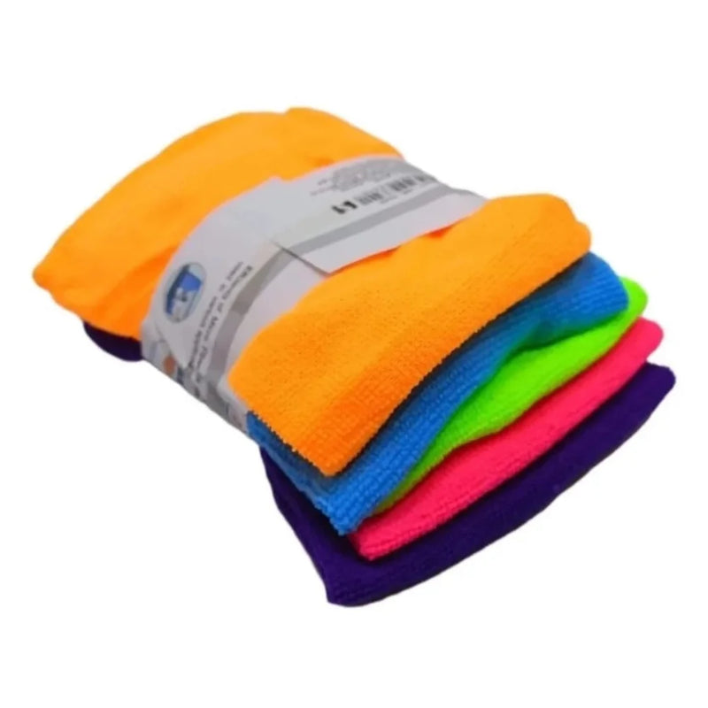 Kit com 5 Pano Mágico Microfibra Limpa Facil 30x30 Multiuso Ultra Soft Sem Fiapos