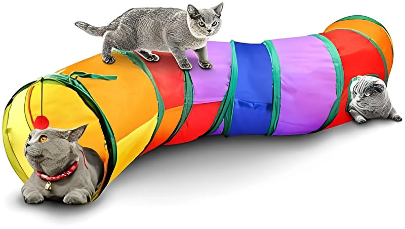 Brinquedo Para Pets Túnel Labirinto Para Gatos Colorido Top
