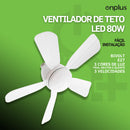 Ventilador De Teto E27 Com Lâmpada Led Bivolt Vt02 80w