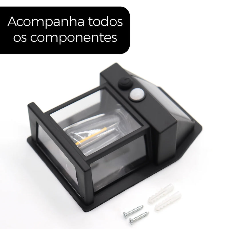 Kit 2 Luminária Solar Retro Wall Slot Sl02