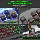 Teclado Gamer Com Fio Semi-mecânico RGB LED retroiluminado Computador e Notebook