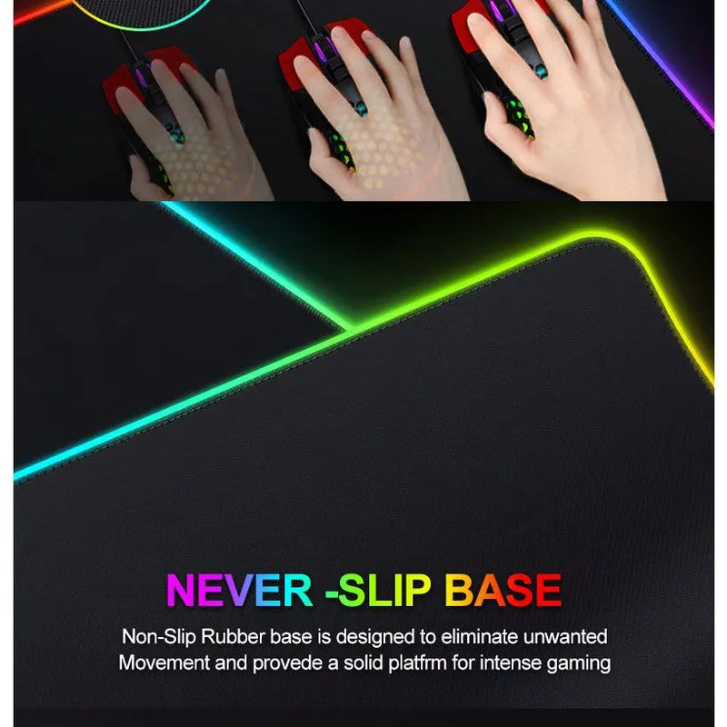 Mouse Pad Gamer Grande 80cm por 30cm com Led RGB - Superfície Speed