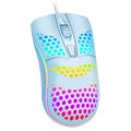 Mouse Óptico Gamer RGB LED com Fio USB de Alta Precisão, Iluminação Personalizável, Design Ergonômico Durável