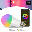 Lâmpada Inteligente Led Wifi Alexa Google 10W RGB C/ Dimerizável Com Função Cenas Controle App