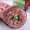 Processador de alimentos manual multifuncional de aço inoxidável com 3 lâminas premium