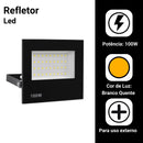 Refletor Led 100W Spotlight Bivolt À Prova D'água Luz