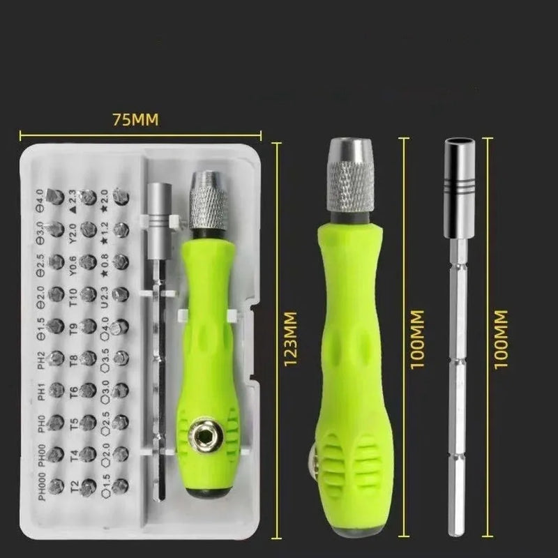 Kit de chaves de precisão 32 em 1 versátil e eficiente da Precnic, ideal para reparos e manutenção de alta precisão
