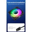 Cooler com ventoinha ARGB LED de 120 mm para gabinete de PC gamer, resfriamento super silencioso, iluminação eficiente, personalizável e de alto desempenho.