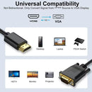 Cabo Adaptador Display Port VGA Full HD Plug Play para Notebook, Monitor, Projetor ATI e TV Mult-telas