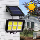 Luminária Solar 120 Parede Cob Sensor Presença 3 Funções Iluminação Externa Energias Renováveis Segurança Jardim