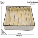 Organizador de gavetas com 7 divisões, portátil, para dobrar roupas e guardar objetos.