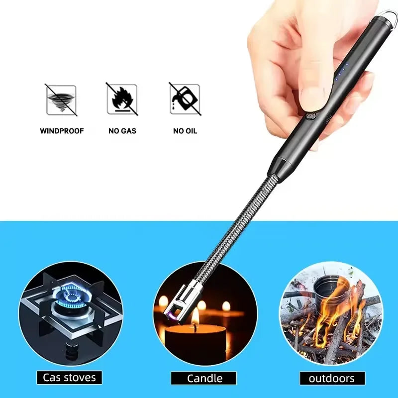 Acendedor de Fogão elétrico recarregável portátil durável para churrasco e velas, seguro, sem fio, duradouro com design moderno e compacto