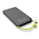 Carregador portátil Power Bank 10000 mAh compatível com Slim V8, preto e branco, carregamento rápido