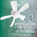 Ventilador De Teto E27 Com Lâmpada Led Bivolt Vt02 80w