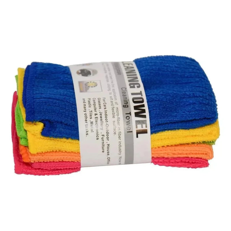 Kit com 5 Pano Mágico Microfibra Limpa Facil 30x30 Multiuso Ultra Soft Sem Fiapos