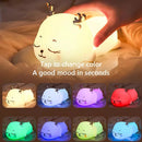 Mini Luminária Fluffy Cervo Abajur Led Silicone Touch Recarregável
