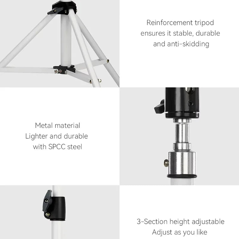 Suporte de tripé portátil para projetor Wanbo - Altura ajustável até 1,7m - Rotação 360 ° - Leve e dobrável - Cor branca