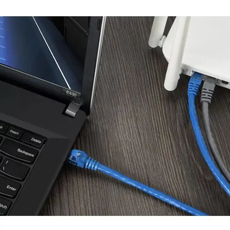 Cabo de Rede Blindado 3M de Comprimento - Ethernet RJ45 Cat5e Azul Com Conexão Rápida para Computador ou Notebook