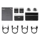 Ulanzi AM18 U-Mic 2.4G Microfone estéreo sem fio com captação de 100 m, gravação de canal duplo de 20+ horas para DSLR, iOS, Android, PC, entrevista ao vivo