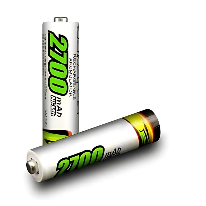 4 Pilhas AAA Recarregáveis 4700 Mah Cartela Durável