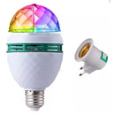 Lampada Giratória Rgb P/ Festas Bivolt + Adaptador Bivolt