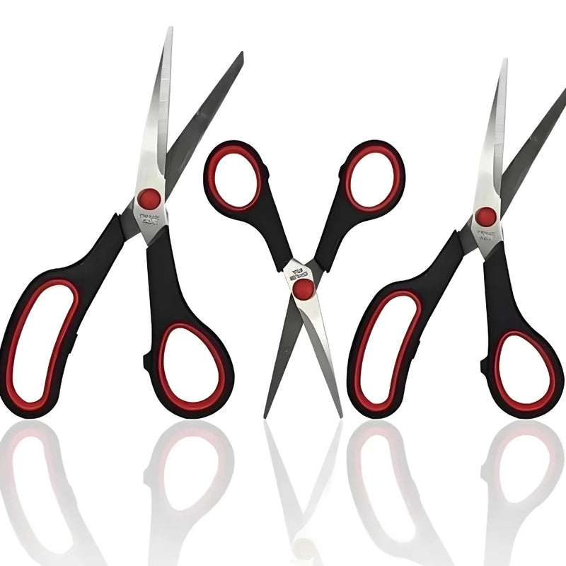 Kit com 3 tesouras de cabelo multifuncionais de aço inoxidável