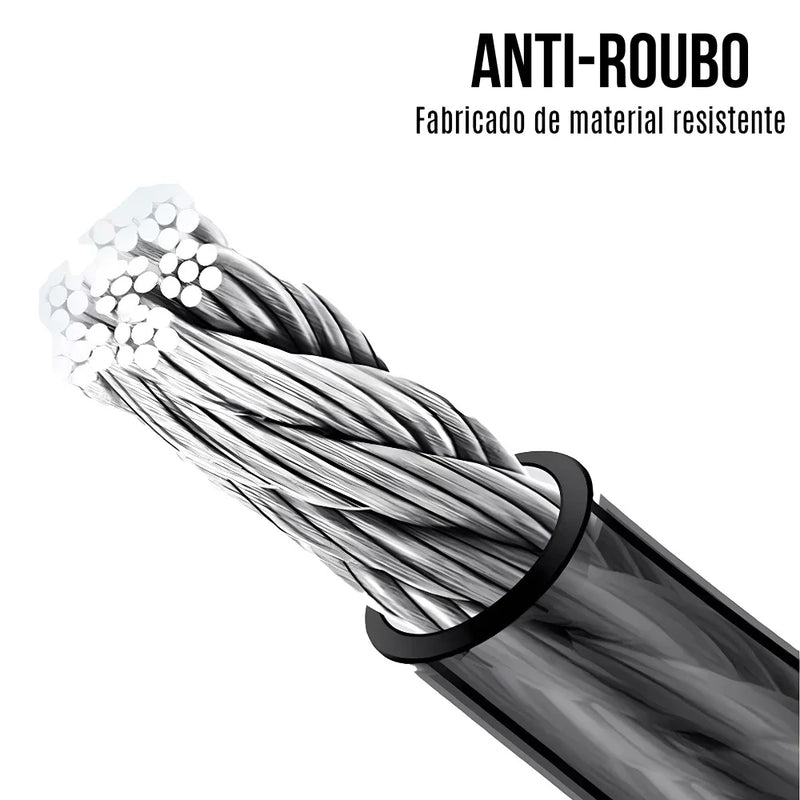 Cadeado com corrente reforçada para bicicletas e motocicletas antifurto.