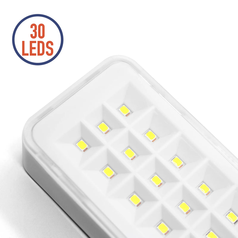 Luminária de emergência com 30 LEDs e bateria recarregável
