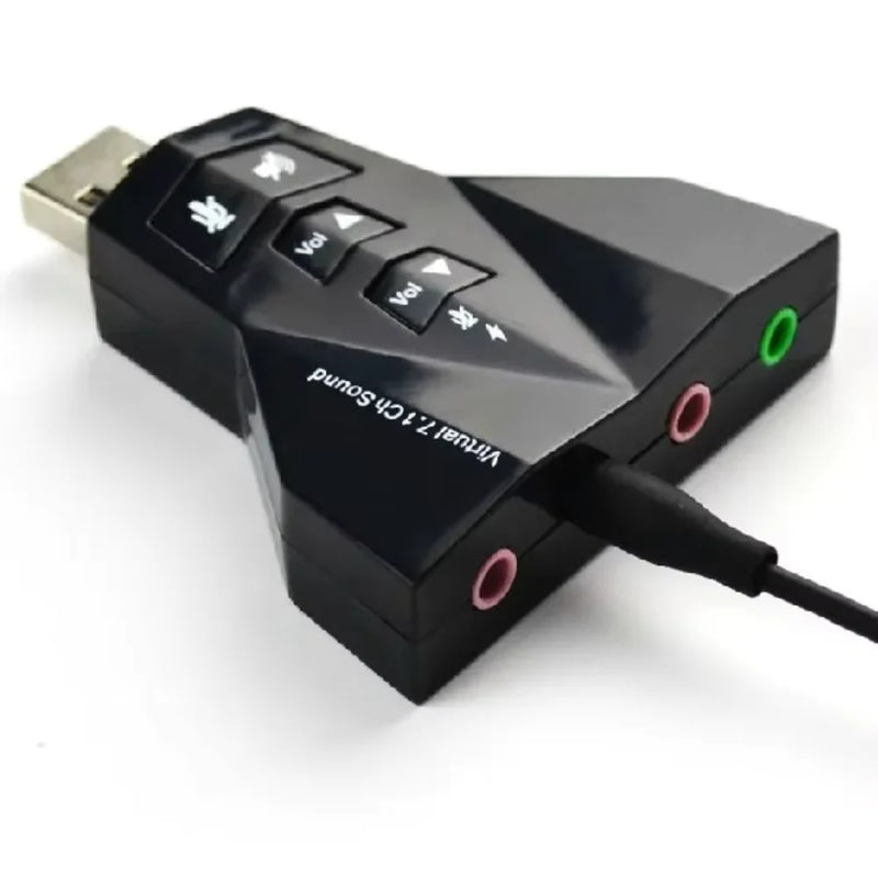 Adaptador de Placa de Som USB Externa 3D 7.1-P2 para Computador e Notebook Modelo T1
