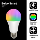 Lâmpada Inteligente Led Wifi Alexa Google 10W RGB C/ Dimerizável Com Função Cenas Controle App