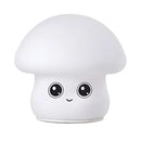 Mini Luminária Cogumelo Fofo Abajur Led Silicone Touch Recarregável