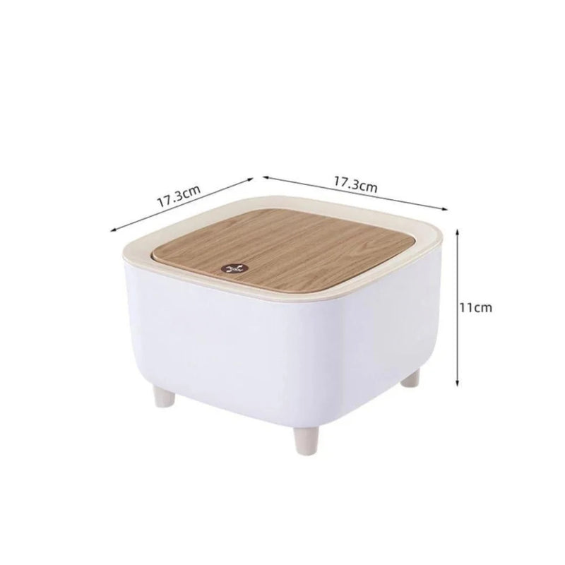 Lixeira Com Pés de Madeira Moderna Com Tampa de Pressão Para Sala Banheiro Cozinha Escritório 7L/10L