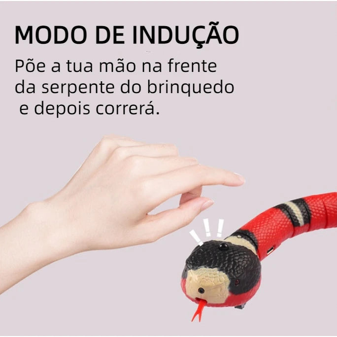 Cobra Elétrica Para Gatos Brinquedo Pet Sensor Inteligente Caça Interativos Animais De Estimação Recarregável Realista