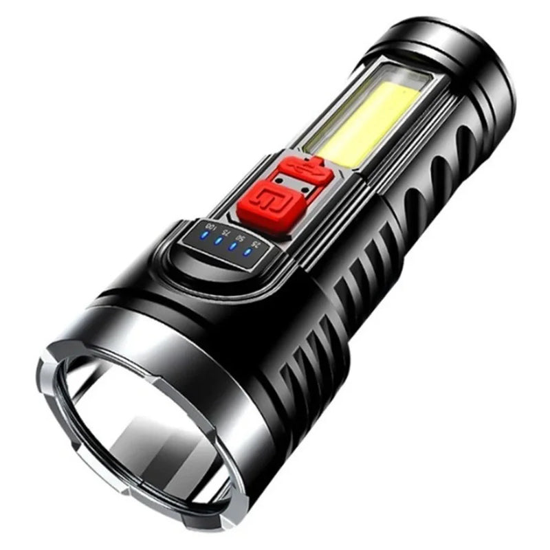 Lanterna LED alta potência OSL COB branca, recarregável USB forte, resistente, portátil, para acampamento, emergência, iluminação
