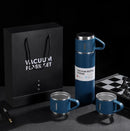 Caneca Kit Garrafa Térmica Vacuum Bottle Inox 500ml + Xícaras Bebidas Fria ou Quente